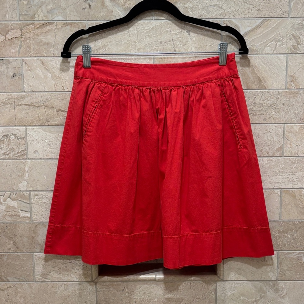 Banana Republic Vibrant Coral Red A-Line Skirt